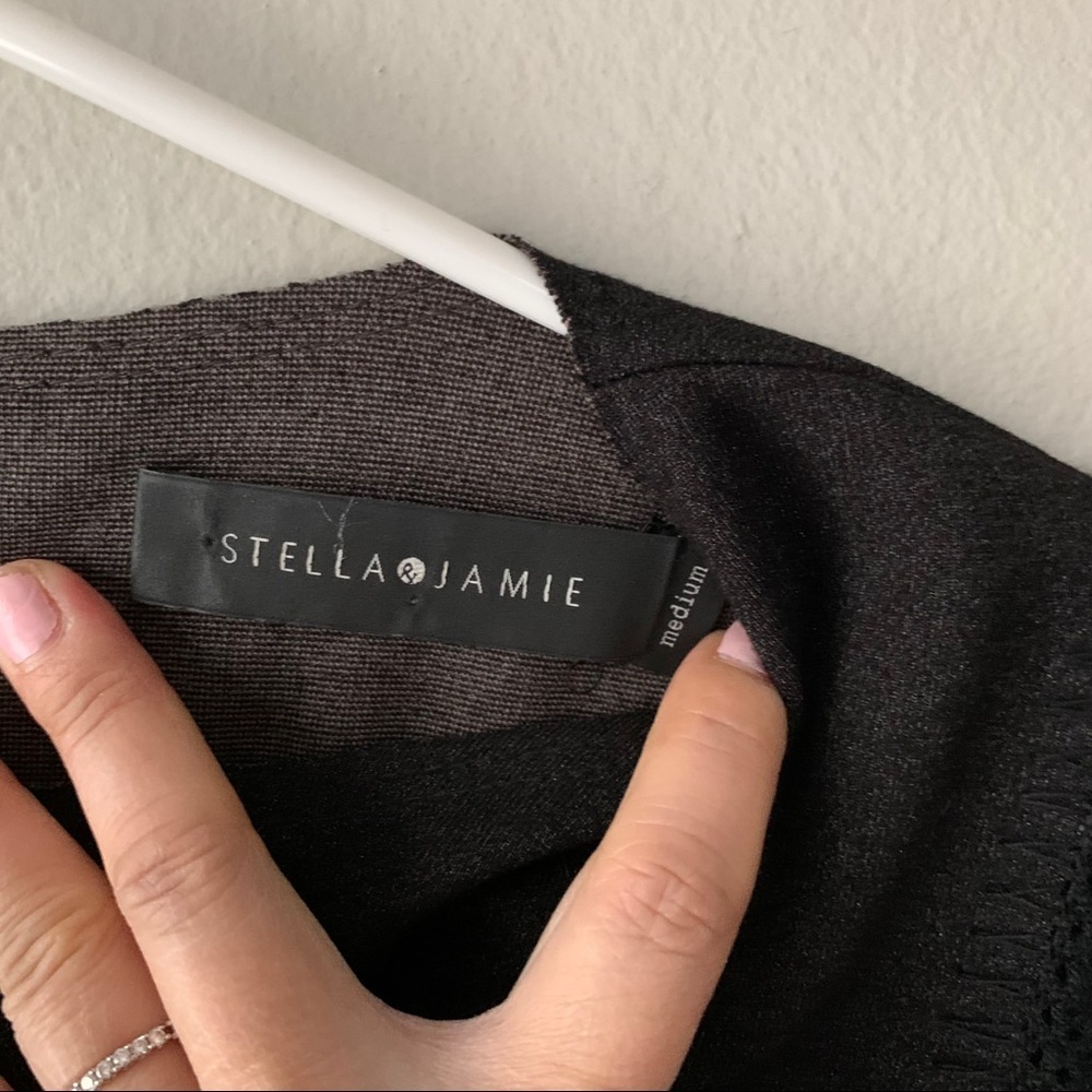 Stella & Jamie S Rio Knit Top Leather Sleeves - Picture 5 of 9